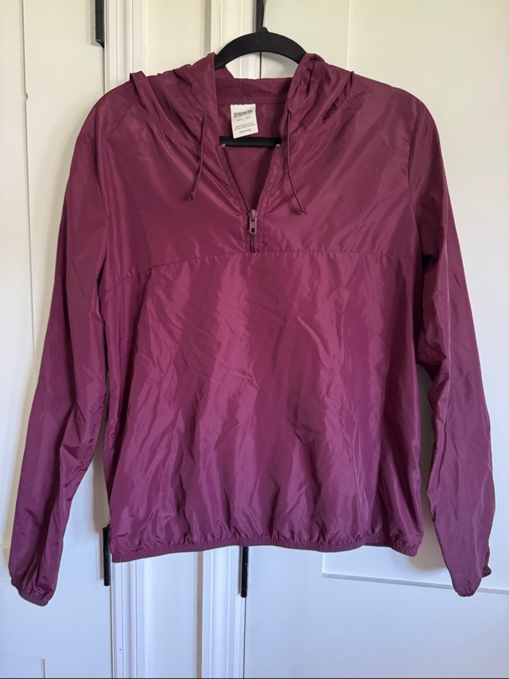 PINK Victoria's Secret Hooded Half-Zip Windbreaker - Plum